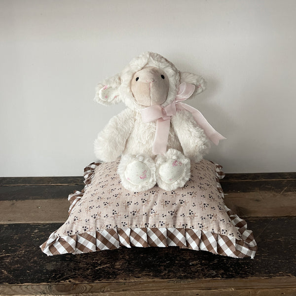 Mungo and Maud Luxury Dog and Cat Outfitters New Lullaby Pillow Chocolate Brown Floral Cotton