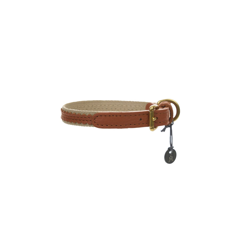 Mungo & Maud Luxury Dog & Cat Outfitters Bonbon Leather Dog Collar Brown