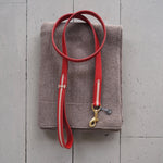 Mungo & Maud Luxury Dog & Cat Outfitters Stitch Wool Blanket Brown Torino Leather Dog Lead Red Stripe