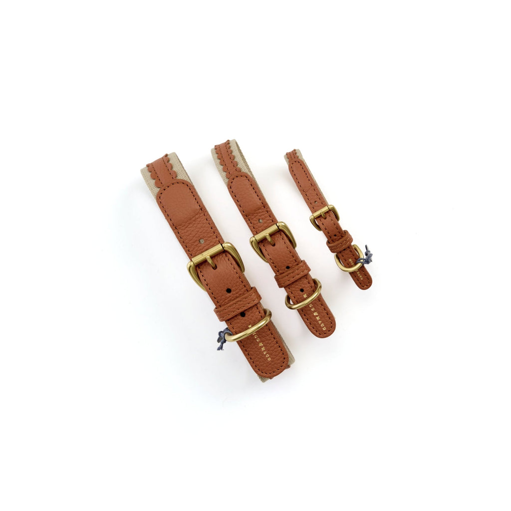 Mungo & Maud Luxury Dog & Cat Outfitters Bonbon Leather Dog Collar Brown