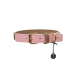 Mungo & Maud Luxury Dog & Cat Outfitters Bauhaus Leather Dog Collar Brown Pink