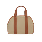 Mungo & Maud Luxury Dog & Cat Outfitters Bonbon Leather Cotton Canvas Dog Bag Brown