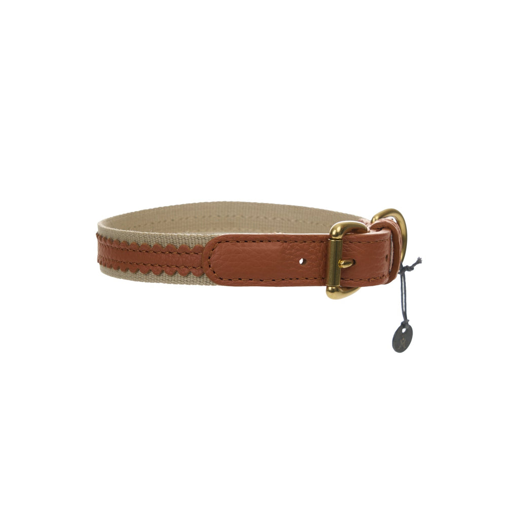 Mungo & Maud Luxury Dog & Cat Outfitters Bonbon Leather Dog Collar Brown